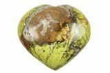 Polished Green Pistachio Opal Heart - Madagascar #249525-1